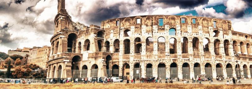 Rome. View of Colosseum on a beautiful spring afternoon.