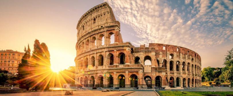 Who is Colosseum's Architect -Colosseum in Rome at sunrise, Italy, Europe.