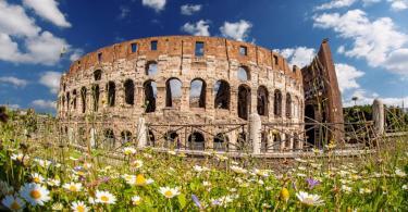 Who is the Colosseum's Architect - Colosseum during spring time, Rome, Italy