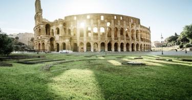 Colosseum in Rome and morning sun, Italy-2