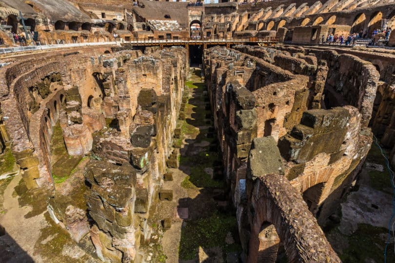 Detail of the underground level of the Colosseum,