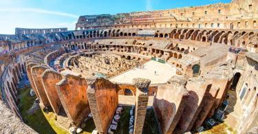 Aerial panoramic view of Colosseum