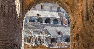 Inside view of the famous Colosseum in Rome, Italy