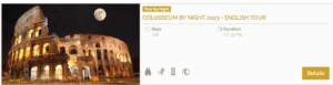 Official Colosseum Night Tour - Booking Screen