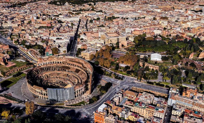 Roman Colosseum from Drone view