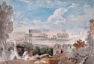 The Colosseum from the Palatine Hill by Carlo Labruzzi
