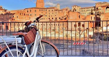 biking in rome