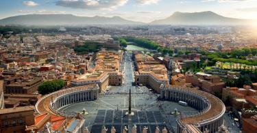 Aerial view on Vatican and piazza, Italy - Vatican City Map