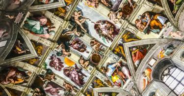Ceiling of the Sistine chapel in the Vatican Museum