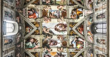 Ceiling of the Sistine chapel in the Vatican Museum