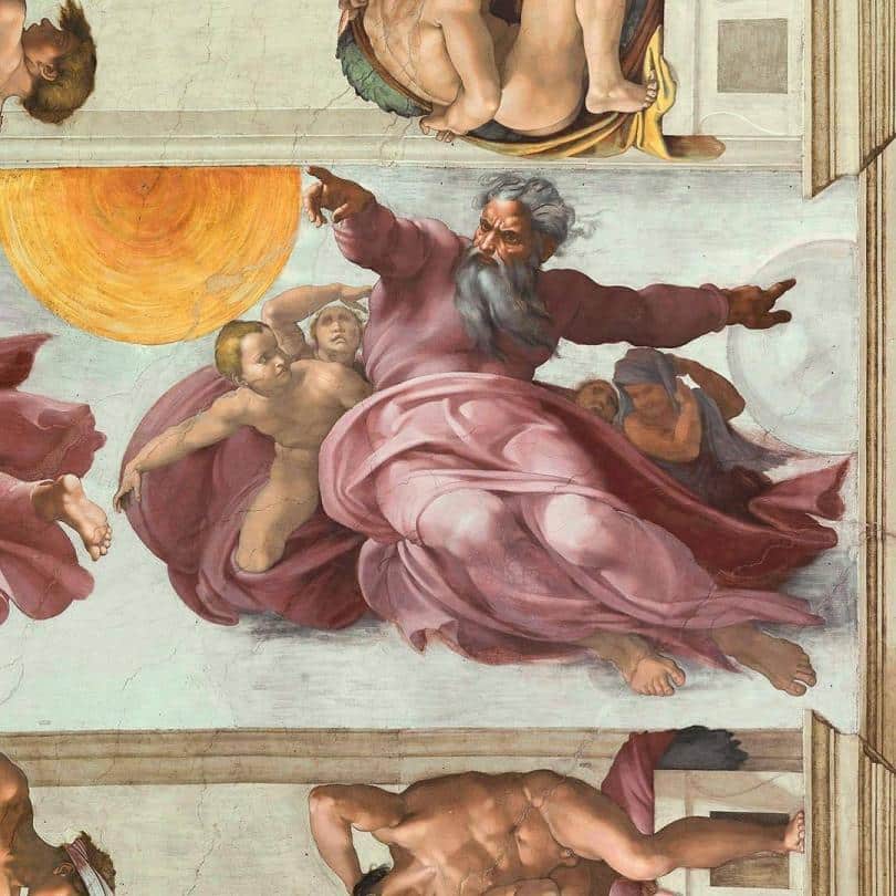 Creation of the Sun and the Moon - 1511- Michelangelo-Sistine Chapel