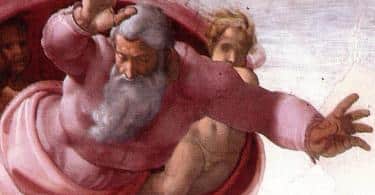 God dividing the waters, Sistine Chapel cieling (detail) by Michelangelo