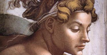 Ignudi, Sistine Chapel cieling by Michelangelo (detail)