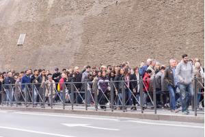 People waiting to enter the Vatican Museums