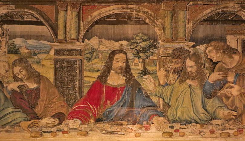 Pieter van Aelst, Tapestry of the Last Supper taken from the work of Leonardo da Vinci (1452-1519) - Vatican Museums