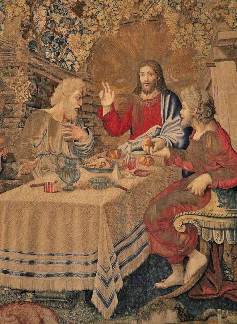 Pieter van Aelst, Tapestry with the Supper in Emmaus (XVI century) - Vatican Museums