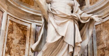 Saint Andrew Statue in St. Peter's Basilica in Rome, Italy. St. Peter's Basilica one of the largest Christian church in world.