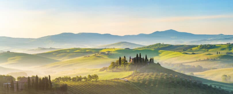 Things to do in Tuscany - Beautiful foggy landscape in Tuscany, Italy