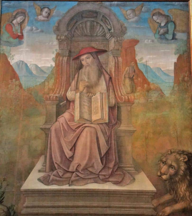 Vatican Art Gallery - Giovanni Santi (1439 - 1494) - St Jerome enthroned