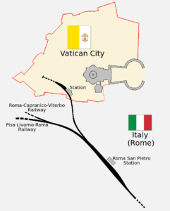 Vatican City Map - Vatican Railroad Station