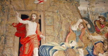Vatican, Rome, Italy. Tapestry Jesus Christ's revival