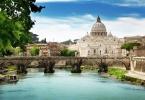 view on Tiber and St Peter Basilica in Vatican - Vatican City Map