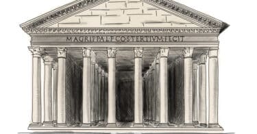 Illustration watercolor sketch of Pantheon