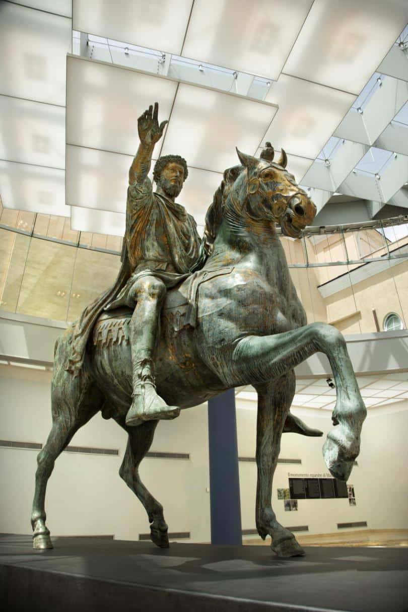 the equestrian statue of Marc Aurelius