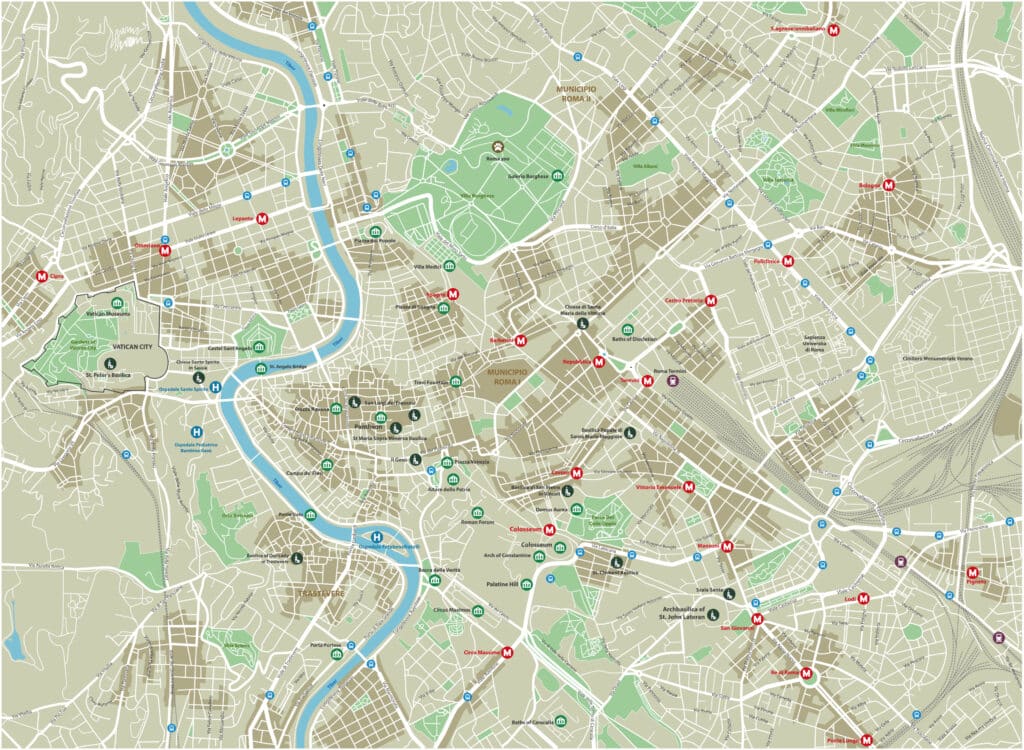 Rome Map Tourist Attractions