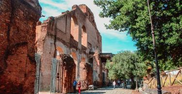 The Basilica of Maxentius and Constantine (Italian Massenzio), known as the Basilica Nova, IT is an ancient & largest building in the Roman Forum, Rome, Italy.