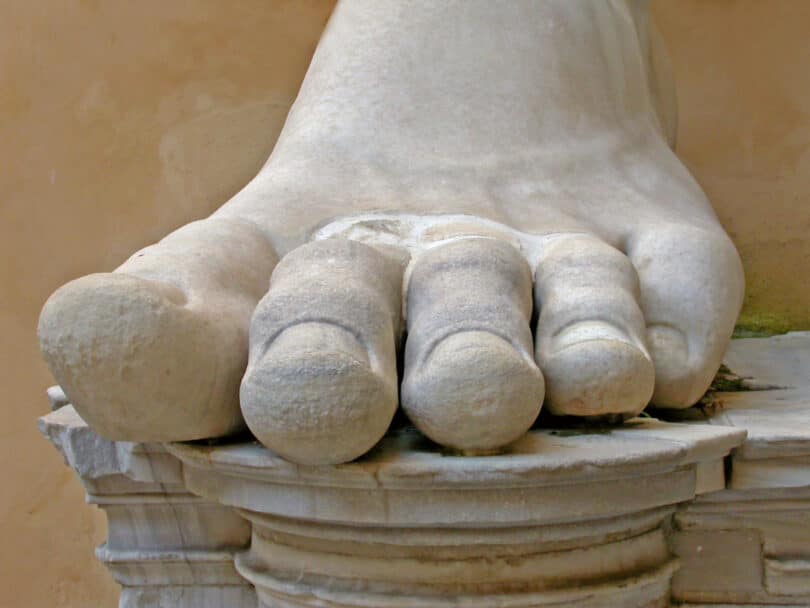 The foot of the Emperor Constantine, Capitoline Hill Museum, Rome.