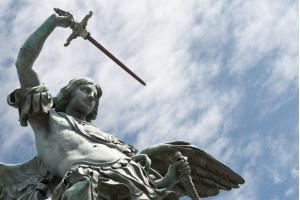 Saint Michael statue on the top of Castel Sant`Angelo