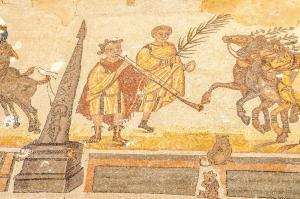 Mosaic of Circus Maximus in palaestra - Villa Romana del Casale