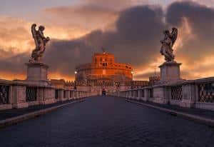 Ponte Sant'Angelo and Castel Sant'Angelo, Rome, Italy