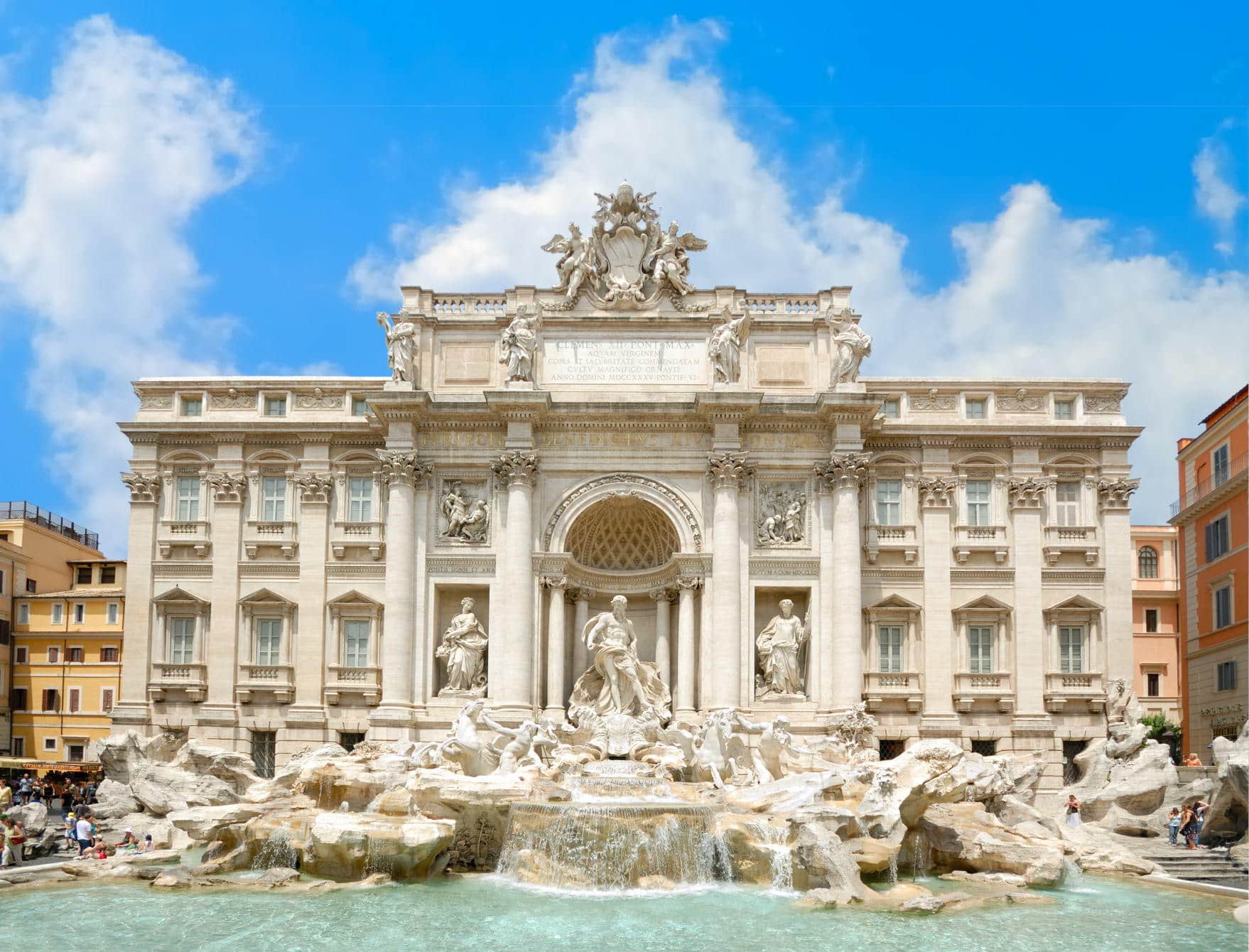 The Trevi fountain, a popular touristic landmark