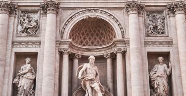 Rome, Trevi Fountain. Italy. - Allegorical statue of “Ocean ” (Pietro Bracci 1700-1773)