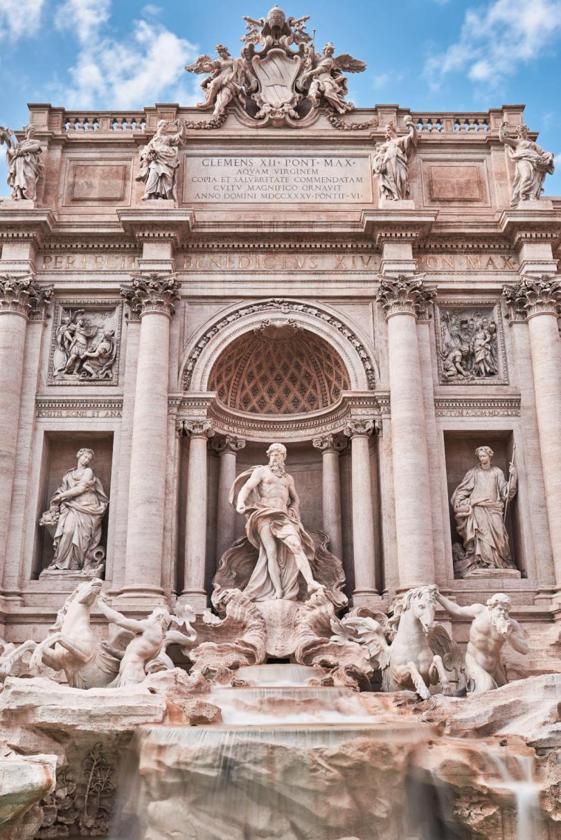 Rome, Trevi Fountain. Italy. - Allegorical statue of “Ocean ” (Pietro Bracci 1700-1773)