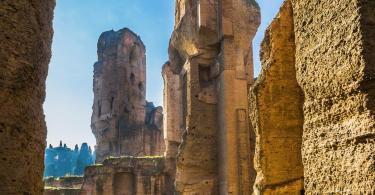 Ruins of the Baths of Caracalla (Terme di Caracalla). These were one of the most important baths of Rome at the time of the Roman Empire.