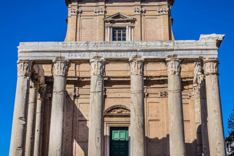 Temple of Antoninus and Faustina, 141 AD. Rome, Italy.