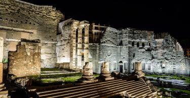 The Forum of Augustus. Roman forum. Ruins of the August Night Forum