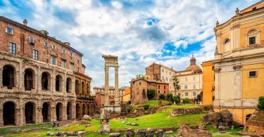 Theatre of Marcellus (Teatro di Marcello) is an ancient open-air theatre in Rome, Italy. Rome architecture and landmark.