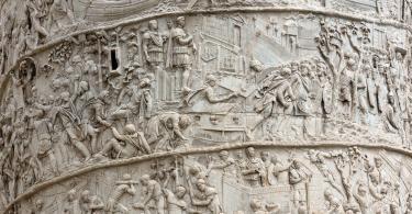Trajan's Column . Roman triumphal column in Rome, Italy