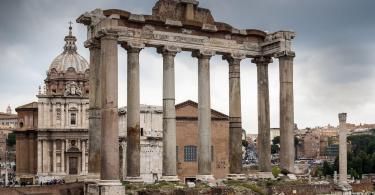 View of ancient Rome-Temple of Saturn