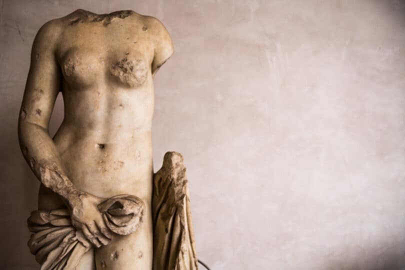 A statue in the Baths of Diocletian museum in Rome, Italy