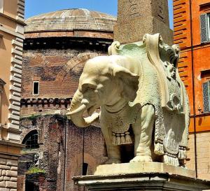 Elephant and Obelisk, Gian Lorenzo Bernini,Piazza della Minerva,Rome,Italy.