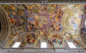 Frescoes of Andrea Pozzo on Sant'Ignazio Church ceilings,Rome, Italy