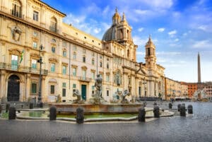 Pamphili palace and fountain of Moor