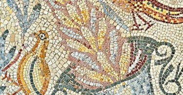 Bird details from roman mosaic
