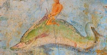 Detail, Fresco of marine life 1. c. A.D, National Roman Museum, Rome, Italy-2.