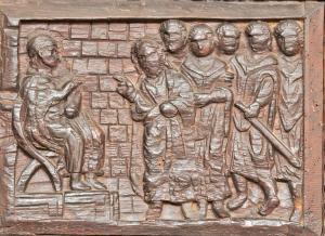 Detail from carved wooden door of Santa Sabina (1)